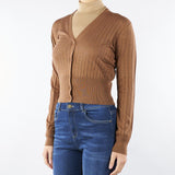 Cardigan Caramello in filato di lana e seta con paillettes NOGARA 3 MAX MARA STUDIO 