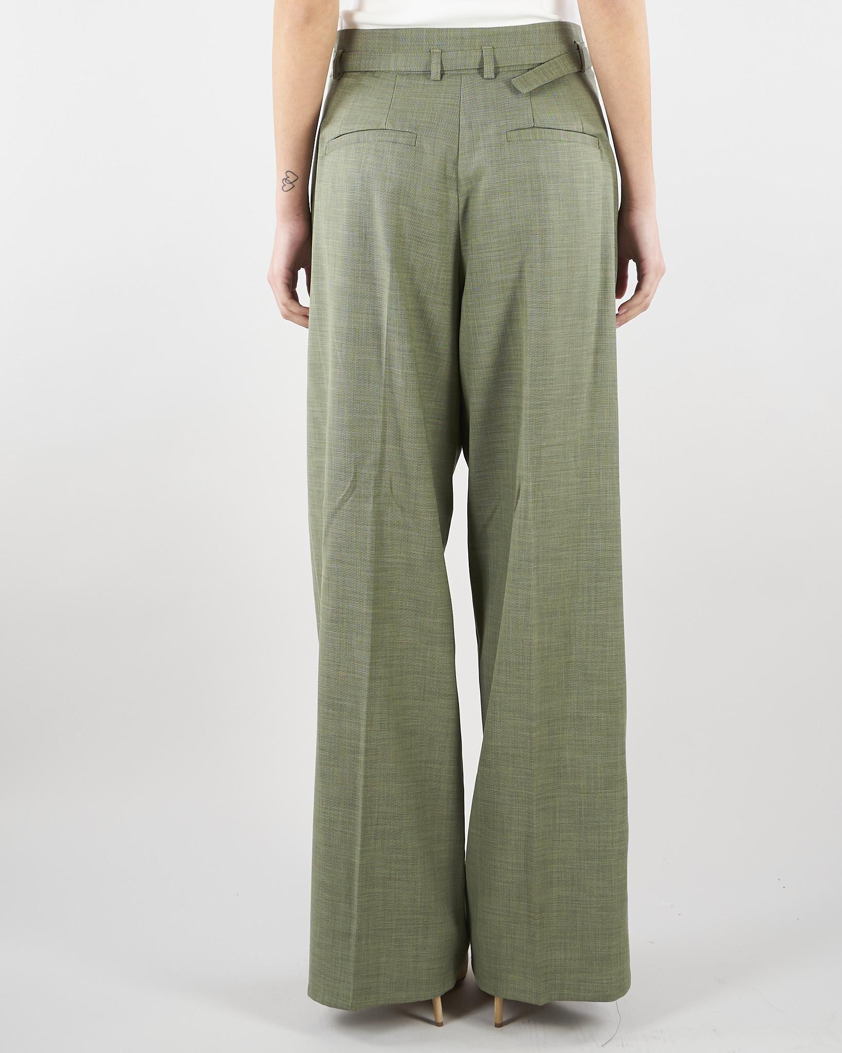 Pantalone Verde Ampio con Cinturino TAB0092 17 VICOLO 