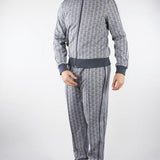 Pantalone Grigio in felpa jacquard monogram con logo XH1440 41I LACOSTE 