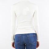Maglia Avorio a costine con taschino MK11B56E2 360 ELISABETTA FRANCHI 