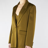 Blazer Verde Olio in envers satin MSEALBINO 56 MAX MARA STUDIO 