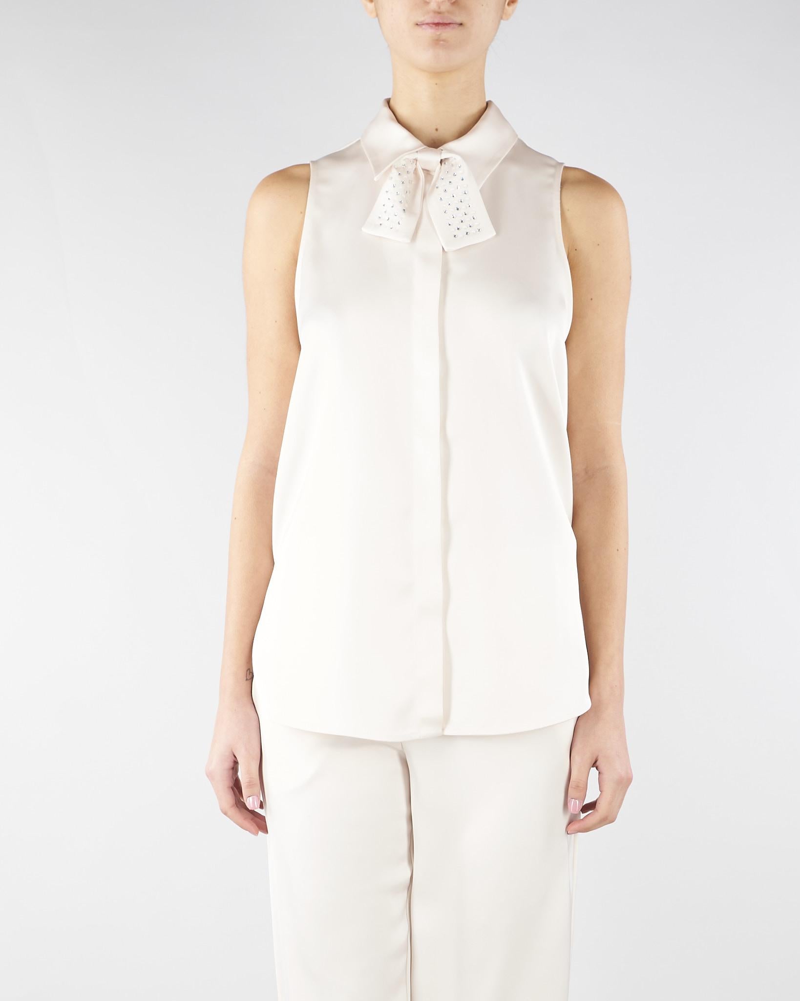 Camicia Burro con papillon con strass CA10101TRAS0040 V0359 SIMONA CORSELLINI 