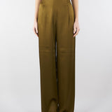 Pantalone Verde Olio in envers satin MSECONO 56 MAX MARA STUDIO 