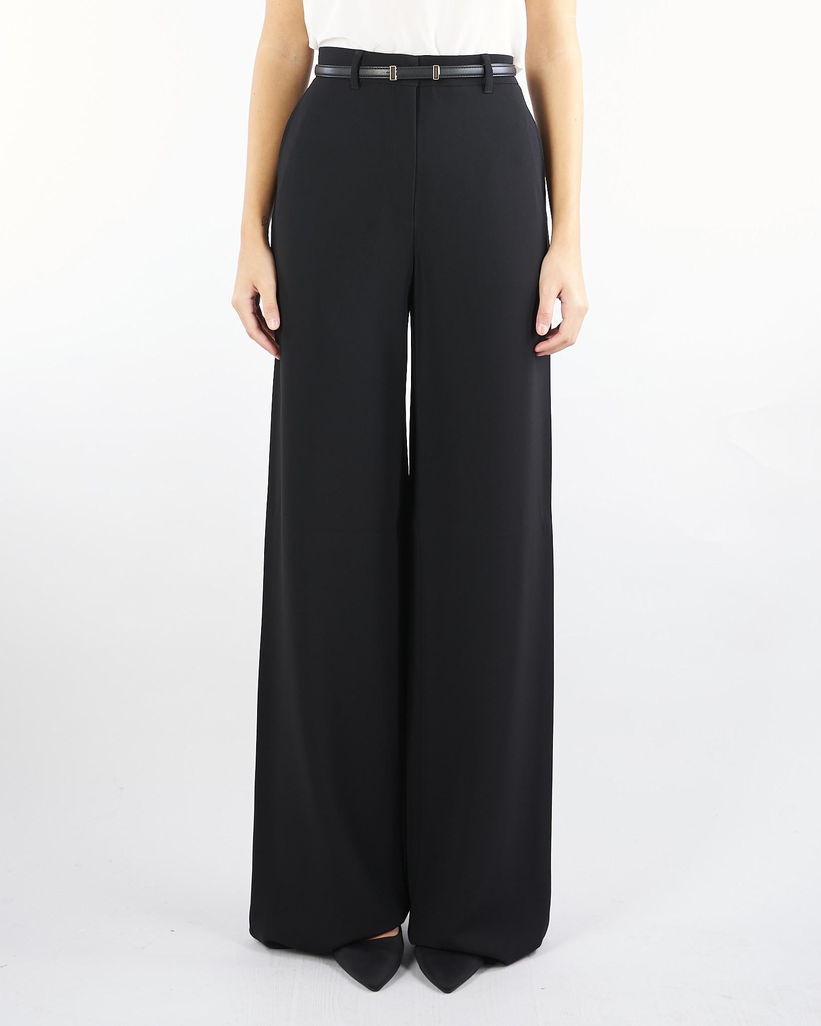 Pantalone nero largo in cady JEZ 1 MAX MARA STUDIO 