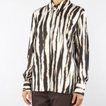 Camicia Marrone-Bianco in viscosa a fantasia A3564235 3 CLIPS 