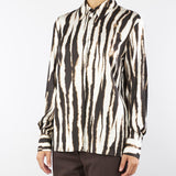 Camicia Marrone-Bianco in viscosa a fantasia A3564235 3 CLIPS 