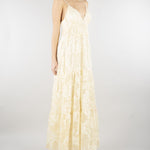 Abito Vaniglia a balze in raso devorè floreale D48EQ024E60 MFB31 ERMANNO BY ERMANNO SCERVINO 