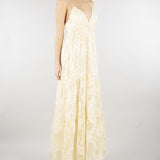 Abito Vaniglia a balze in raso devorè floreale D48EQ024E60 MFB31 ERMANNO BY ERMANNO SCERVINO 