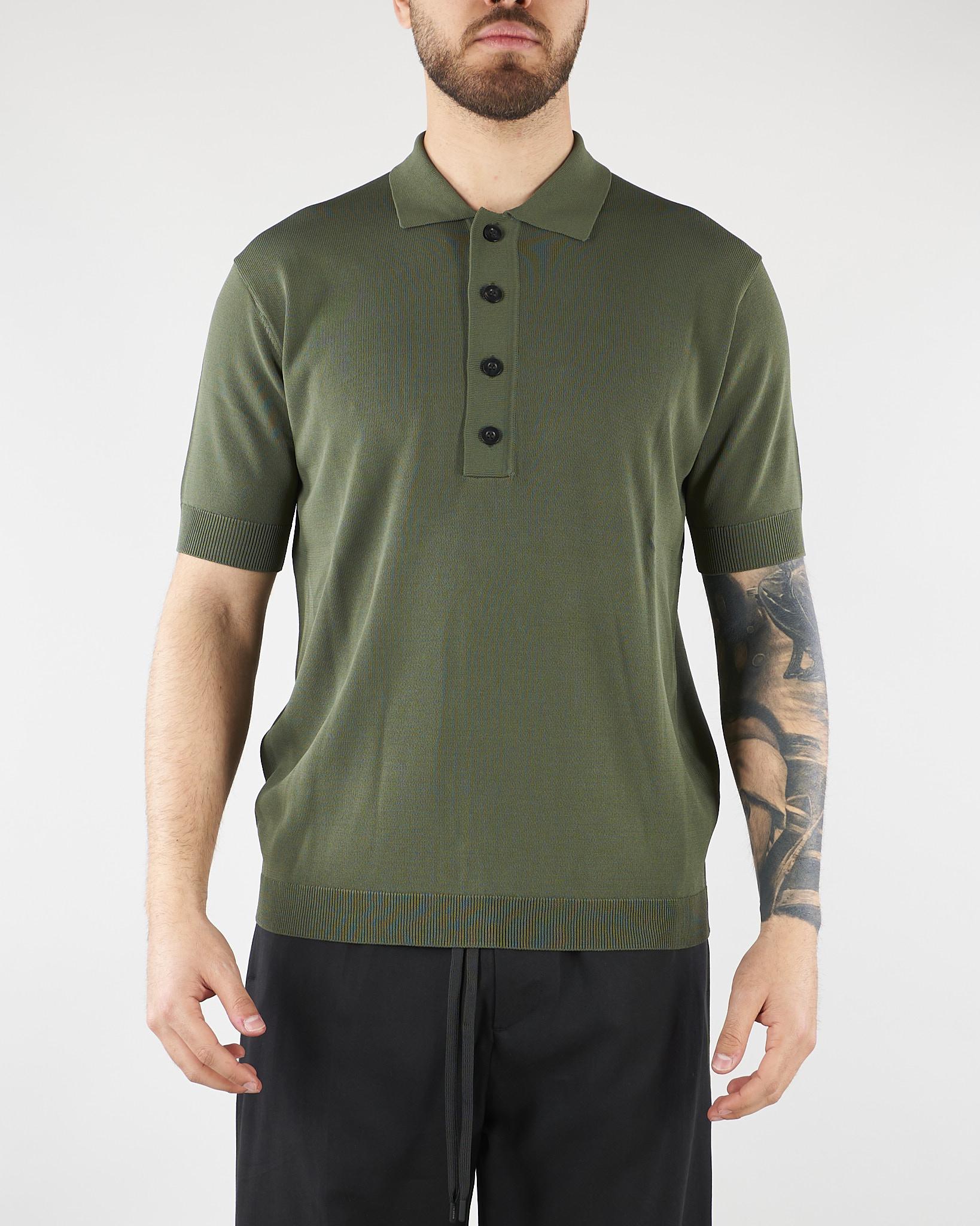 Polo Verde in maglia di viscosa LM26002 V009 LOW BRAND 
