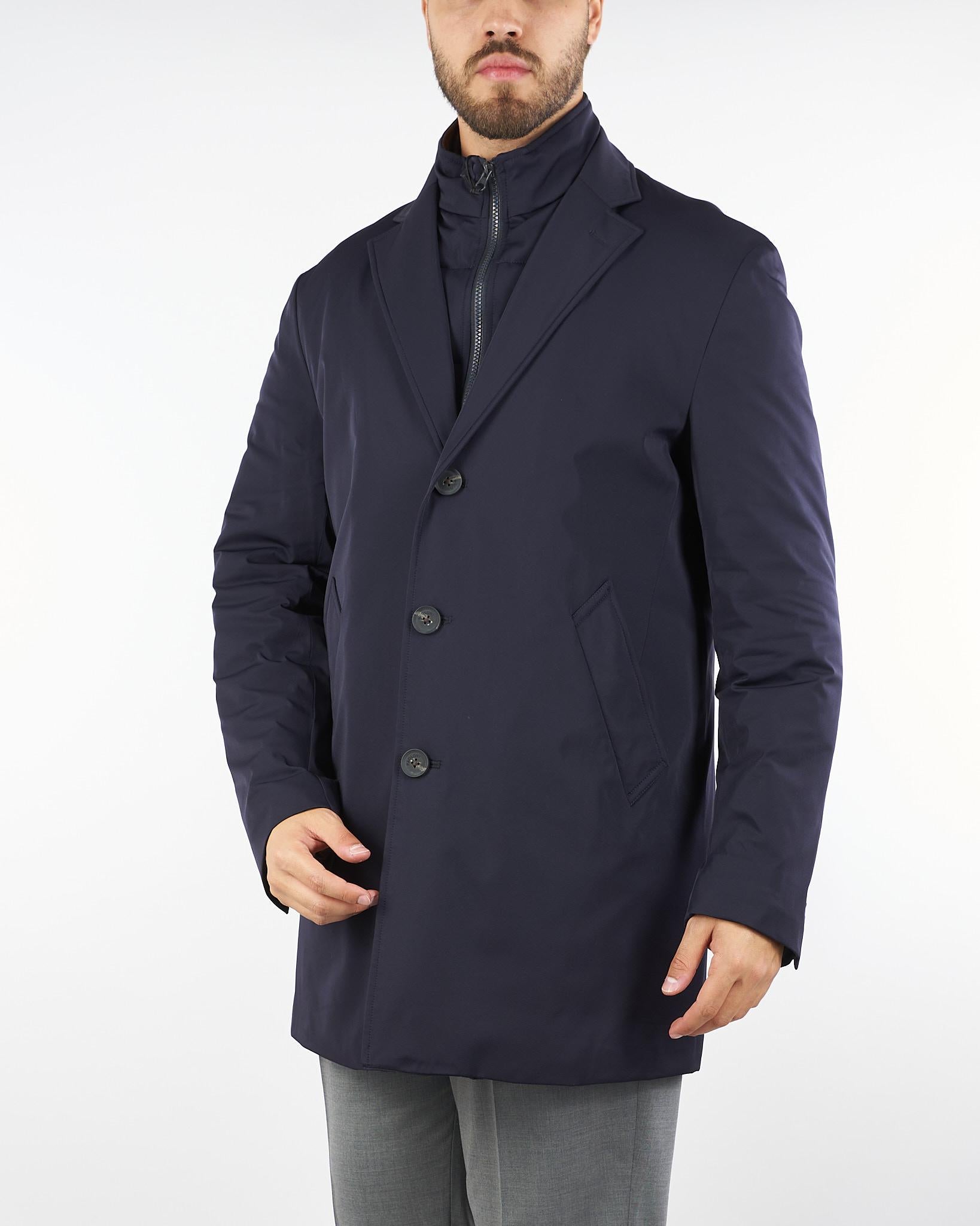 Giaccone Blu in nylon con pettorina staccabile 3911C251C251611 89 PAOLONI 