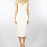 Abito Burro in doppio crêpe stretch con smerlo ricamato