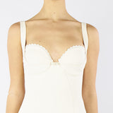 Abito Burro in doppio crêpe stretch con smerlo ricamato