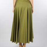 Gonna Verde a ruota in cotone