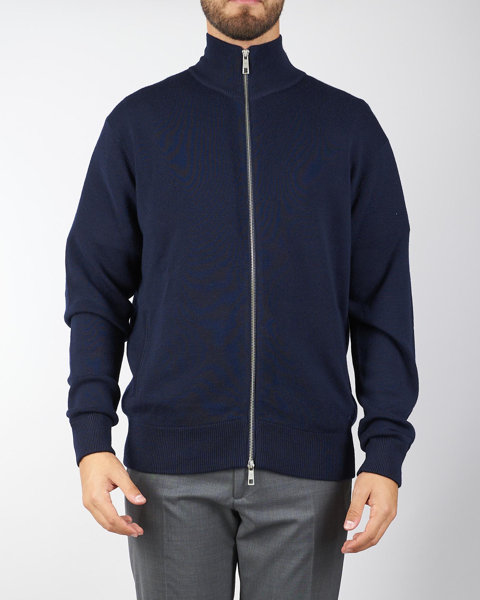 Cardigan Blu full zip in misto lana 3932M514253802 89 MANUEL RITZ 