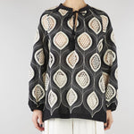 Blusa Nero-Bianco con ricami D3209763 01 CLIPS 