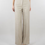 Pantalone Gessato Beige wide leg TAB0227 35 VICOLO 