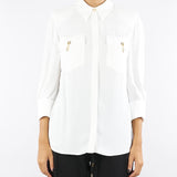 Camicia Avorio in georgette di viscosa CA12256E2 360 ELISABETTA FRANCHI 