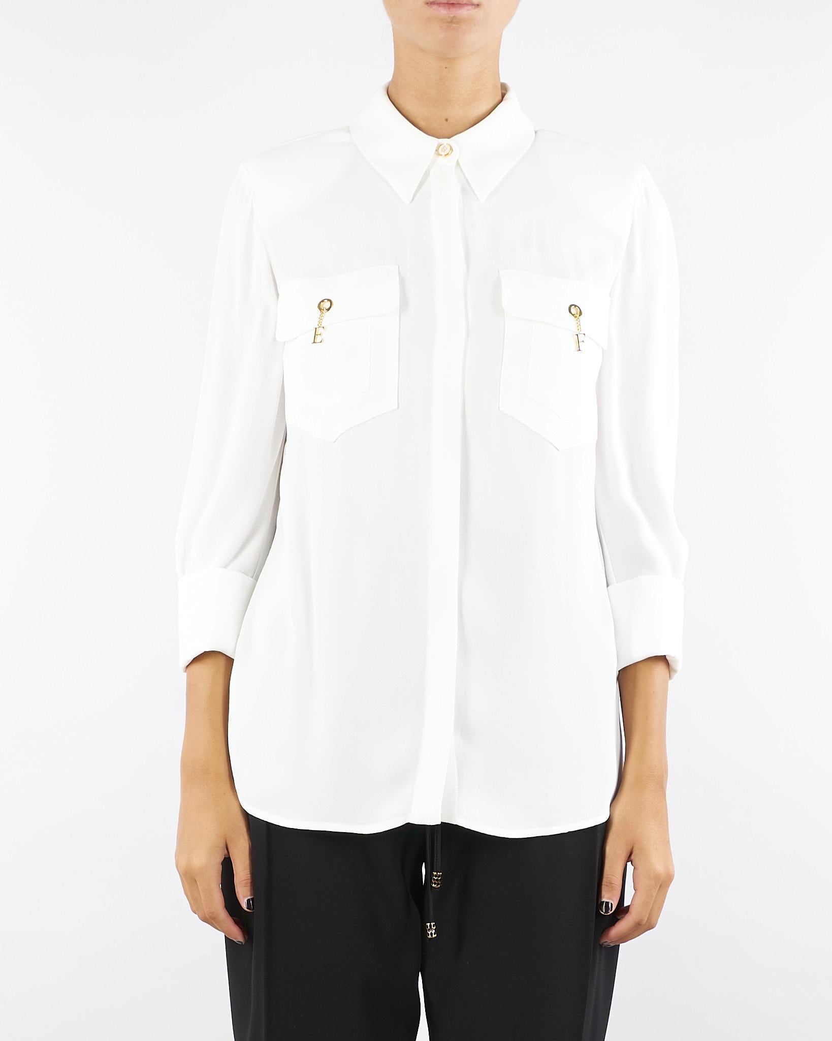 Camicia Avorio in georgette di viscosa CA12256E2 360 ELISABETTA FRANCHI 
