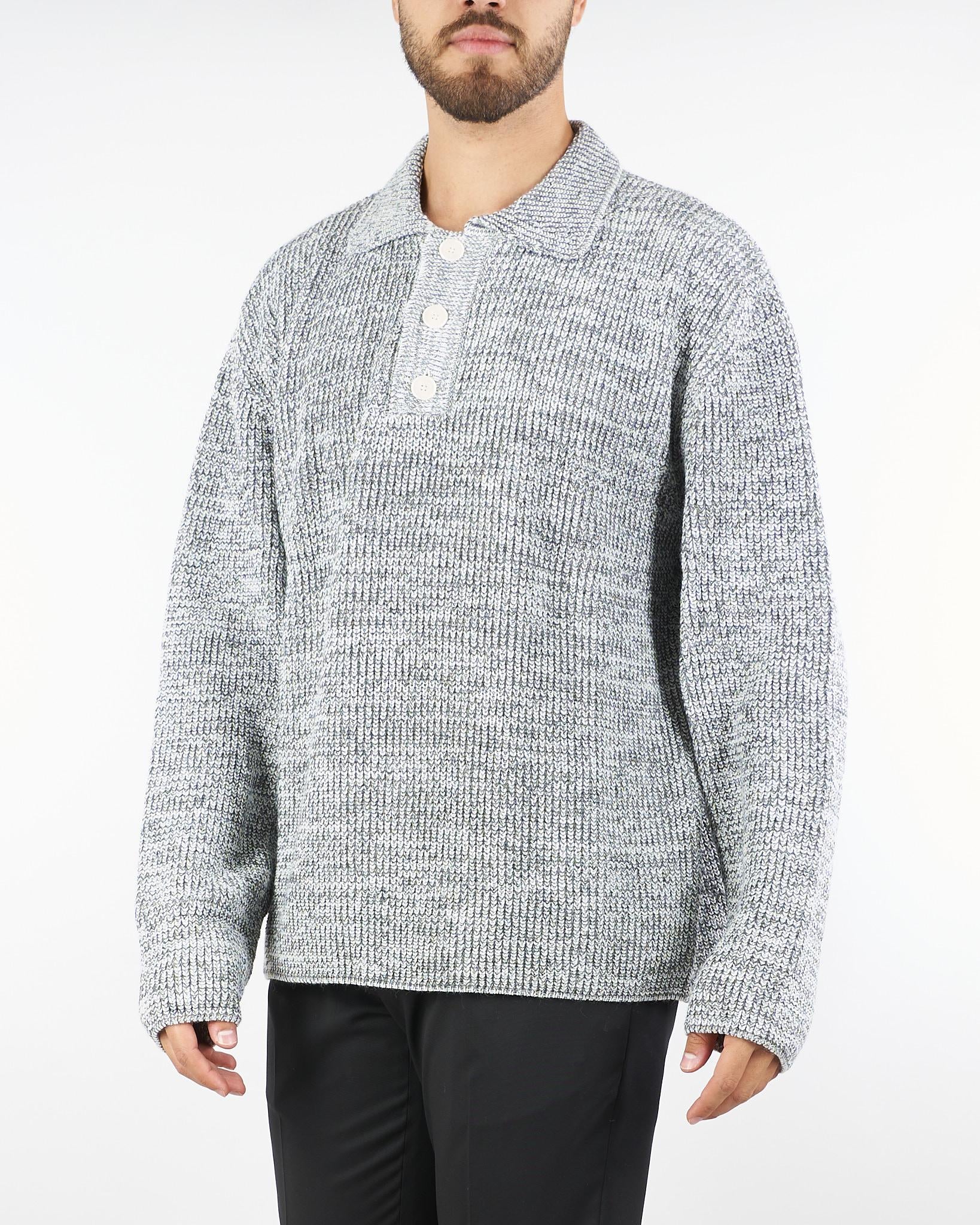 Maglia Polo Grigio Melange in lana MA3407 8 I'M BRIAN 