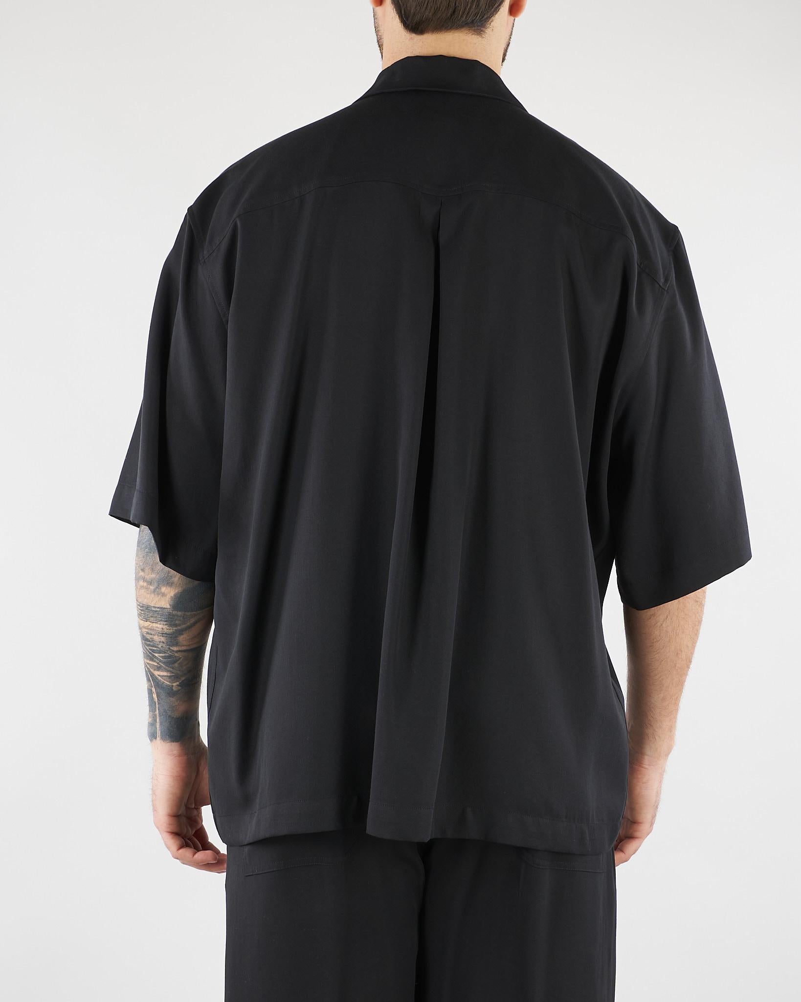 Camicia Nero in tessuto fluido Relaxed fit CA3626 9 I'M BRIAN 