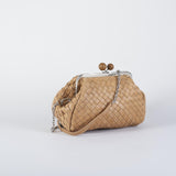 Borsa Beige Pasticcino Bag Medium in pelle intrecciata PANCIA 1 MAX MARA WEEKEND 