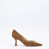 Decollette in camoscio con accessorio Francesco Sacco