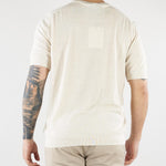 Maglia Beige in puro lino e cotone B9AB0030 417 AMARANTO 
