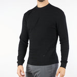 Maglia Nero in pura lana con pattern jacquard a rilievo EM002196AF138510 FC040 EMPORIO ARMANI 