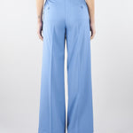 Pantalone palazzo Azzurro in tela di lana WKDVISIVO 5 MAX MARA WEEKEND 