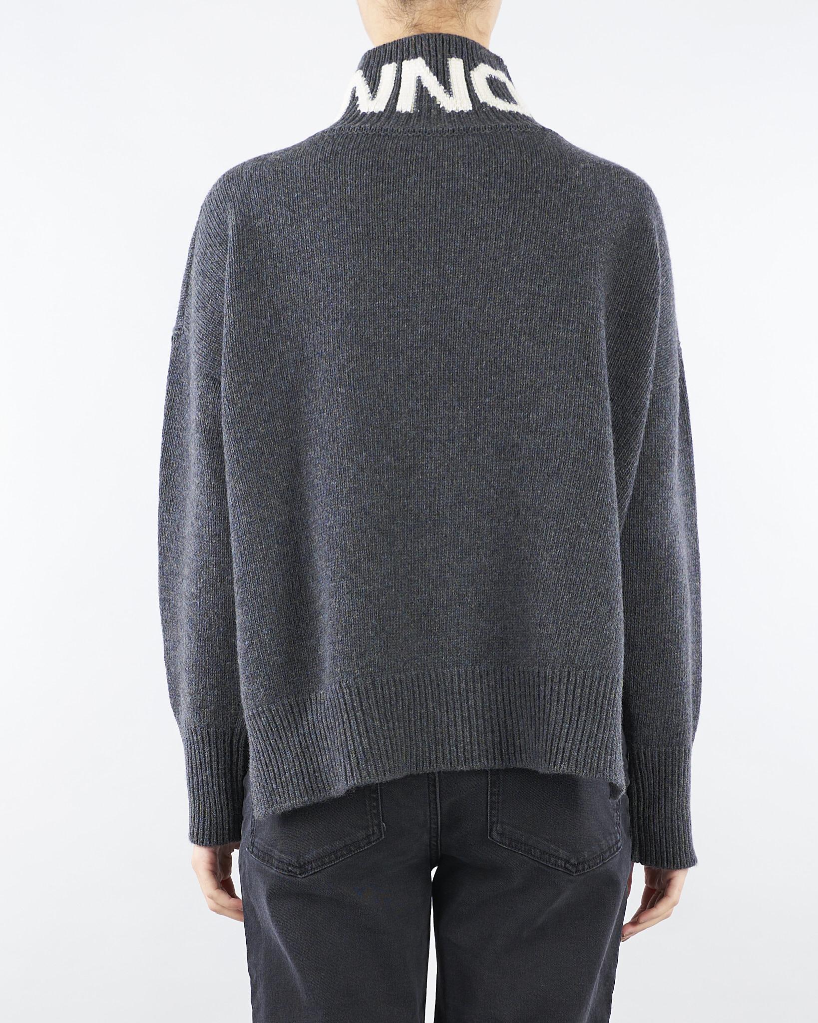 Maglia Antracite con maxi logo sul collo D47EM027EO1 MF654 ERMANNO BY ERMANNO SCERVINO 