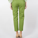Pantalone Verde in gabardina stretch