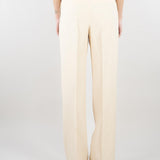 Pantaloni Crema wide leg in misto lino RA6094T8823 21406 BLUGIRL 