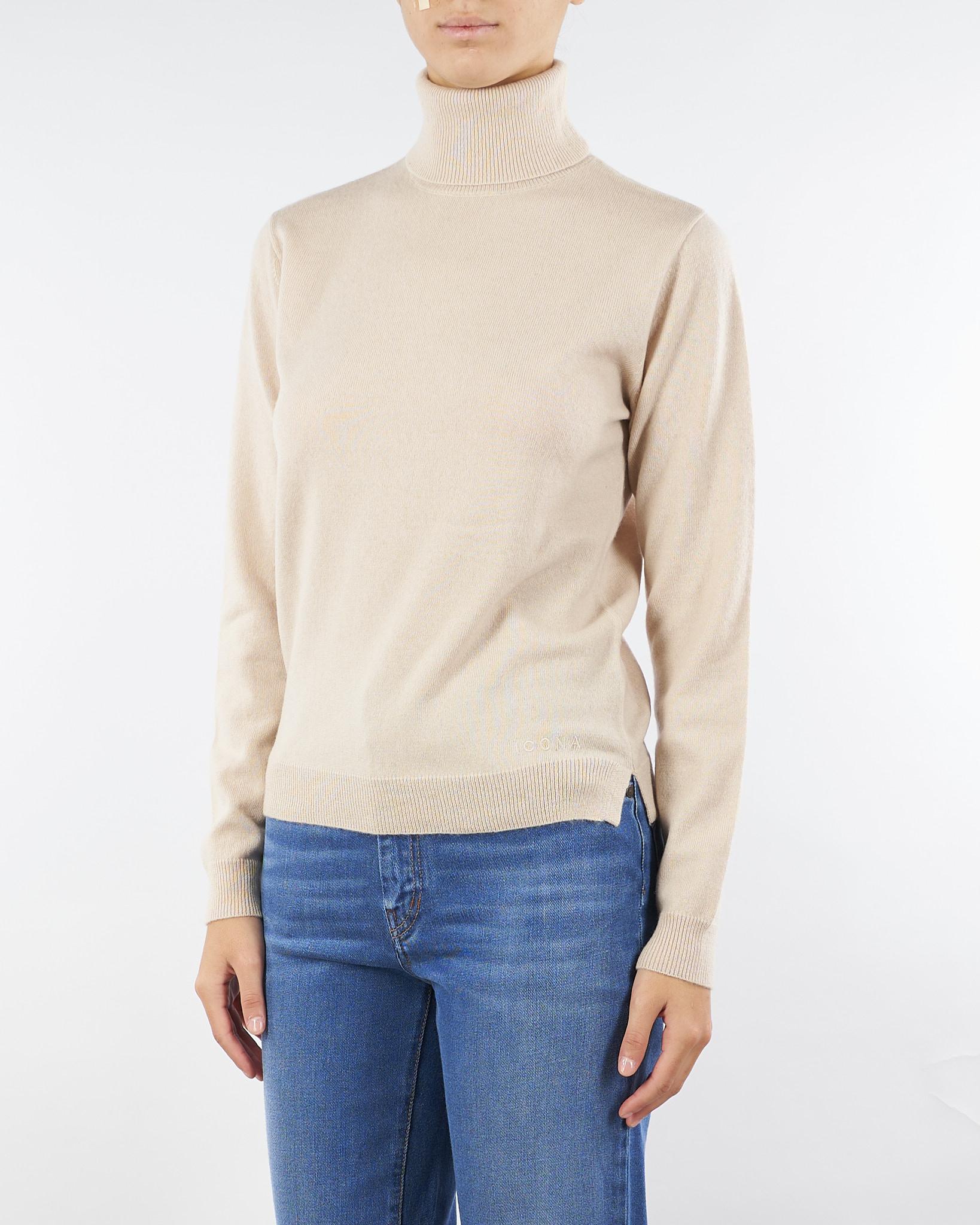 Maglia dolcevita Crema in pura lana e cashmere RI5NT001 1018 ICONA 