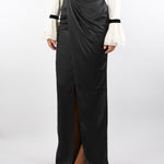 Gonna Nero in raso con dettaglio gioiello GO14657E2 110 ELISABETTA FRANCHI 