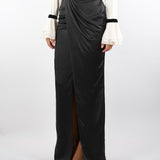 Gonna Nero in raso con dettaglio gioiello GO14657E2 110 ELISABETTA FRANCHI 