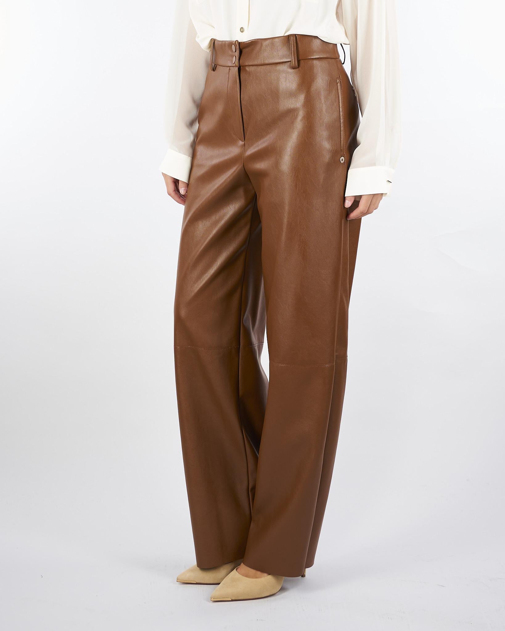 Pantaloni Cuoio in jersey spalmato LORD 1 PENNY BLACK 