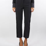 Pantaloni Nero in crêpe leggero con dettagli smoking PA08856E2 110 ELISABETTA FRANCHI 
