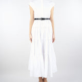 Abito chemisier in cotone con balze