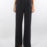 Pantaloni Nero in crêpe con accessorio gioiello PA09956E2 110 ELISABETTA FRANCHI 