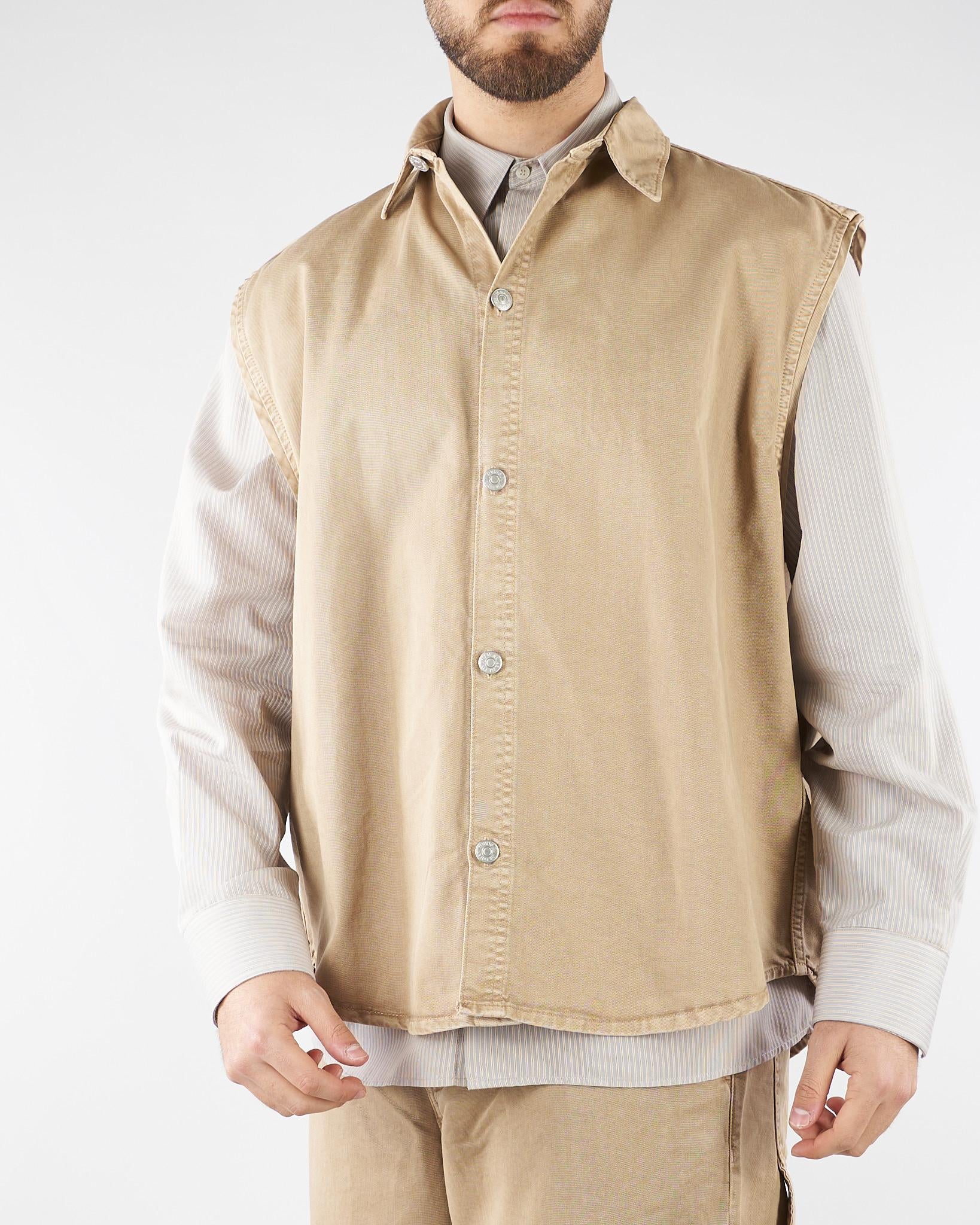 Gilet Beige in cotone Oversize CA3654 45 I'M BRIAN 