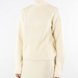 Maglione Crema intrecciato a collo alto 2K0368K9O3A W405 PATRIZIA PEPE 