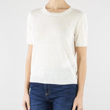 Maglia Bianco basic in filato di lino WKDPANCONE 1 MAX MARA WEEKEND 
