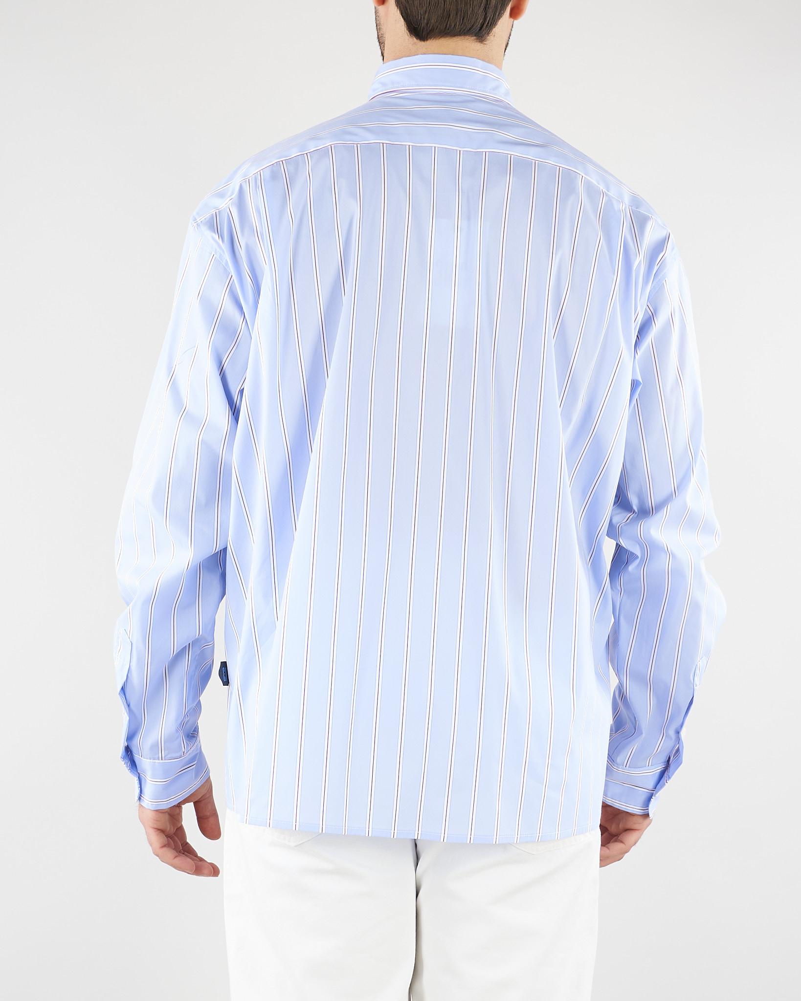 Camicia Celeste in cotone a righe CAU3DICI065B 30 3DICI 