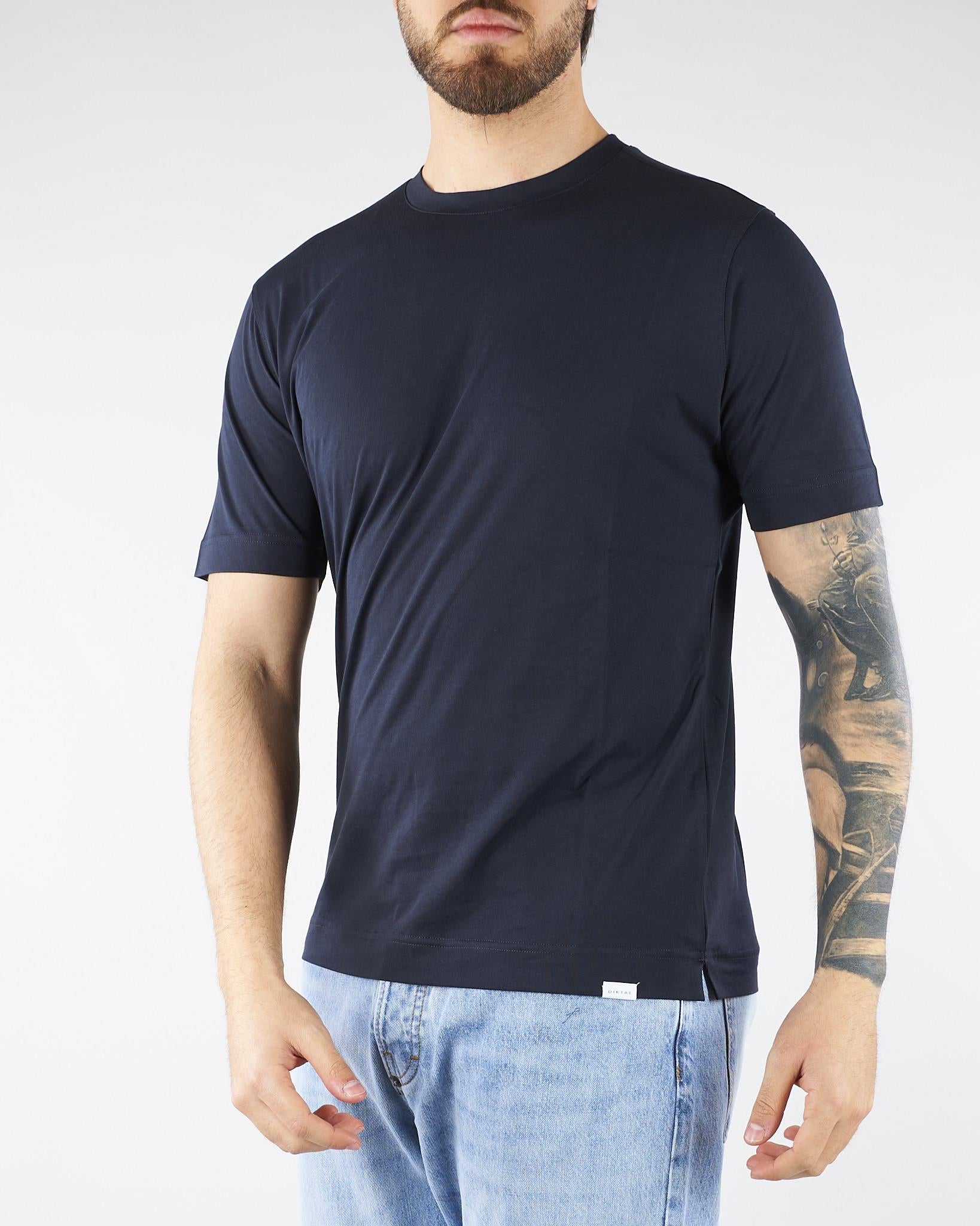 T-shirt Blu in cotone Supima DK17103 89 DIKTAT 