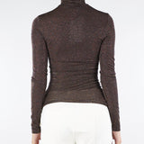 Maglia dolcevita Cioccolato in lurex MG00801TJER0061 V0746 SIMONA CORSELLINI 