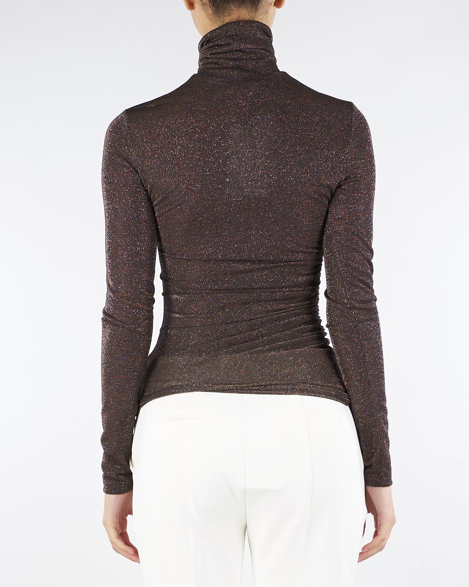 Maglia dolcevita Cioccolato in lurex MG00801TJER0061 V0746 SIMONA CORSELLINI 