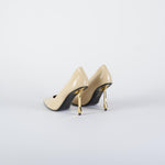 Decollette Crema in pelle con tacco gold 263 13 WO MILANO 