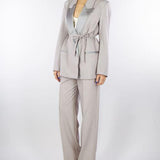 Pantalone Grigio con bustino in raso