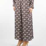 Pantalone Marrone ampio in seta TORTONA 1 MAX MARA WEEKEND 