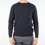 Maglia Blu Amos Cotton Round Knit W25120 60 RRD 